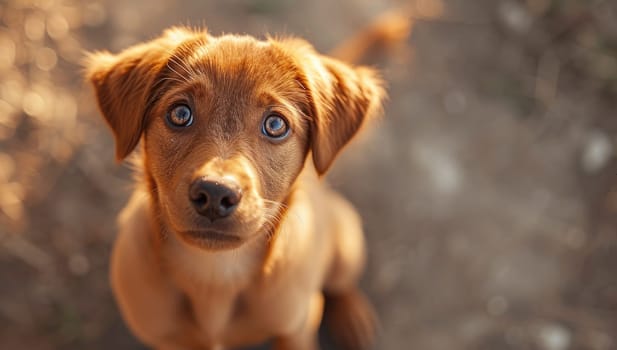 Adorable puppy with blue eyes looking at camera.