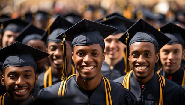 African American graduates celebrating outdoors