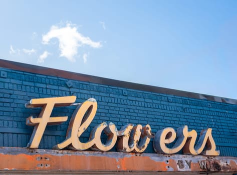 Retro Vintage Sign For A Flower Shop (Store) Or Florist