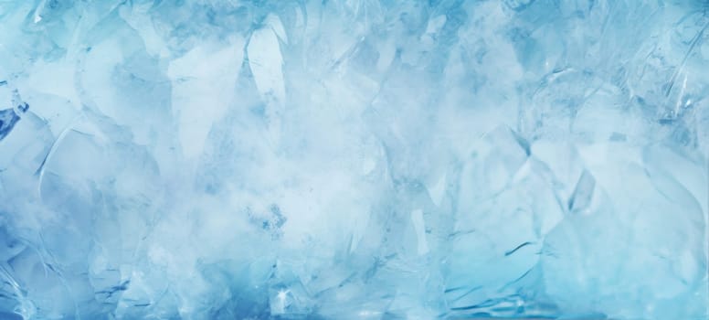 This abstract, detailed shot captures the expressive texture of ice, with its translucent blue tones and flowing lines