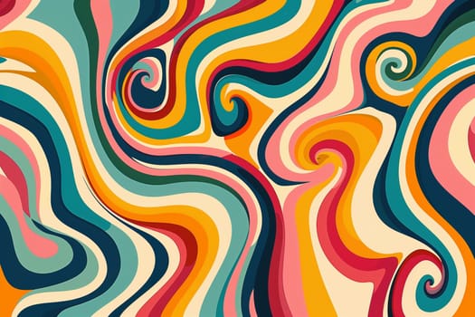 Colorful abstract background filled with wavy lines in various shades, creating a dynamic and energetic composition.