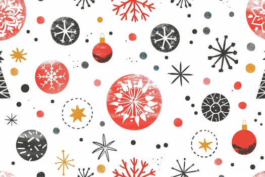 A white background adorned with red and black ornaments, creating a visually striking and festive display.