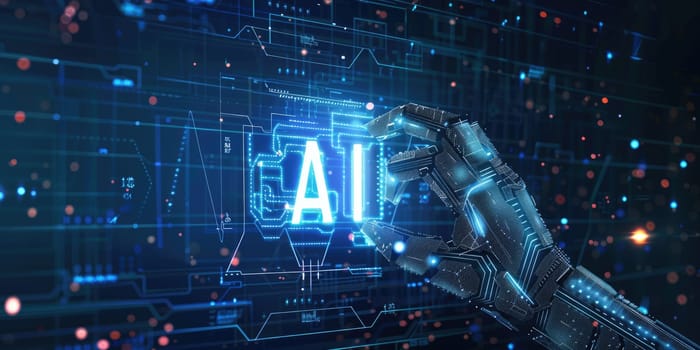 Interact with AI artificial intelligence brain processor in concept of AI artificial intelligence engineering, big data and AI machine learning to use generative AI for business support. LLMs