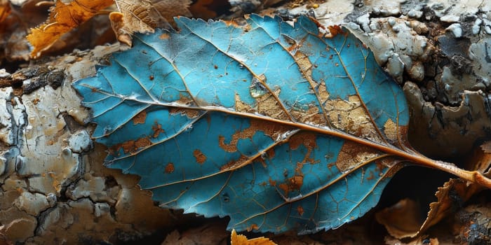 The picture of nature that focused to the gold leaf from tree in the forrest that stay on ground and got illuminated with the bright light of sunlight in the summer or spring time of the year. AIGX03.
