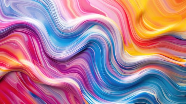 Colorful abstract painting with vibrant colors and a smooth, flowing pattern. AIG51A.