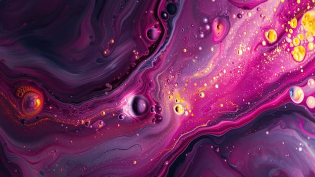 An artistic abstract acrylic painting with features various shades of various color, with lighter tones accenting the center. The paint is swirled and blended to create a dreamlike quality. AIG42.