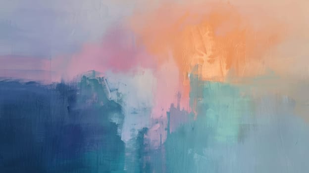 A rectangle painting of a natural landscape featuring a lake with a beautiful sunset in the background. The sky is filled with cumulus clouds, creating a stunning art piece AIG50