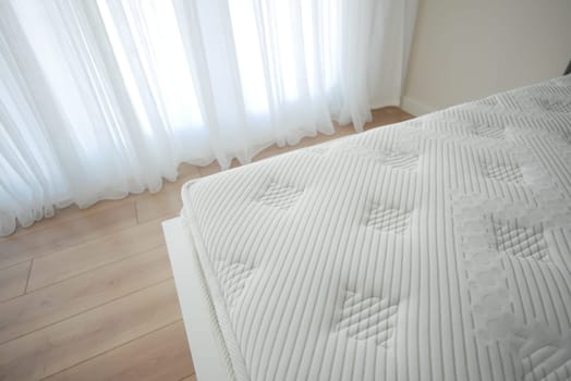 Background of comfortable mattress, top view .