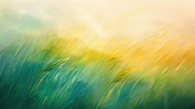 The grassland sways with the wind as the suns rays peek through the cumulus clouds, creating a beautiful pattern in the natural landscape AIG50