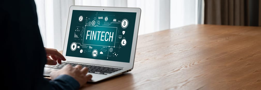 Fintech financial technology software for modish business to analyze marketing strategy