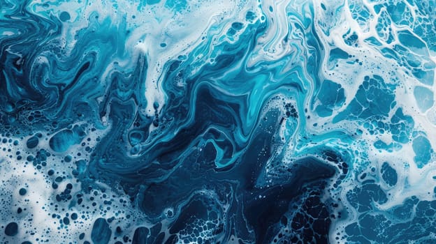 A beautiful painting capturing the azure water and cloudy atmosphere of the ocean, where liquid waves meet the sky in a stunning display of art AIG50