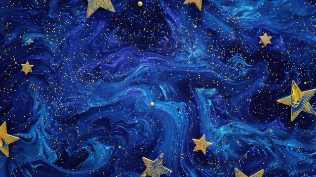 An electric blue sky filled with stars creates a mesmerizing pattern in the darkness of space. The event showcases the beauty of liquid precipitation through the lens of science AIG50