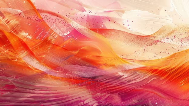A closeup art piece featuring a fiery painting with vibrant tints and shades of orange reflected on the liquid surface of the water, creating a mesmerizing natural landscape AIG50