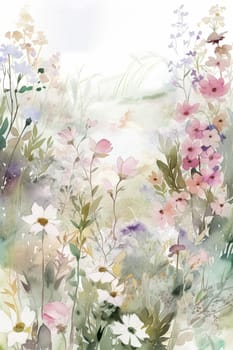 Floral fine art, romantic flowers in soft pastel colours, evoking a sense of tranquility and natural beauty, printable art design