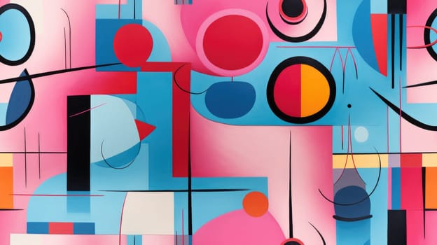 The picture of the colourful abstract wallpaper that has been mix with the primary colours and has become the various repetitive shape colourful abstract picture that mix with many colours. AIGX01.