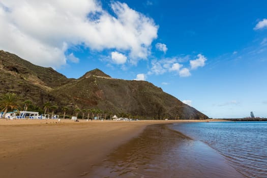 view on Teresitas beach near Santa Cruz de Tenerife on Canary islands, Spain