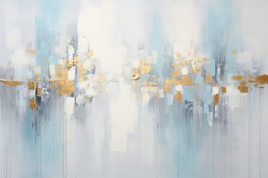 The abstract picture of the gold, blue and black colour that has been painted or splashed on the white blank background wallpaper to form random shape that cannot be describe yet beautiful. AIGX01.