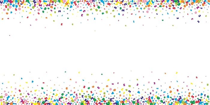 Falling letters of English language. Colorful childish flying characters of Latin alphabet. Foreign languages study concept. Back to school banner .