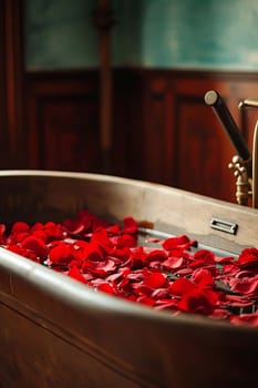 rose petals in the bath. Selective focus. nature.