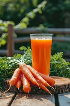 carrot juice in a glass. Selective focus. food.