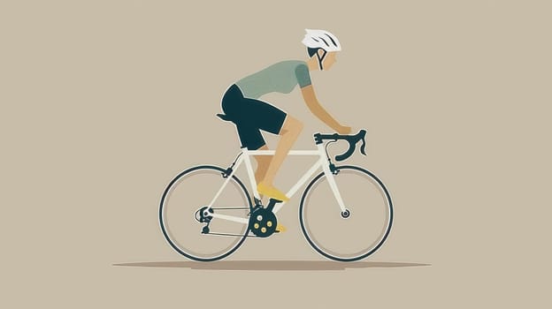 Abstract poster of epic cyclist race in minimalist, A cyclist sport banner.