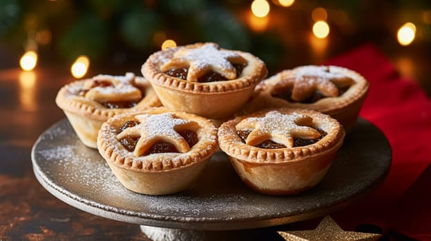 Traditional English mince pies for Christmas tea