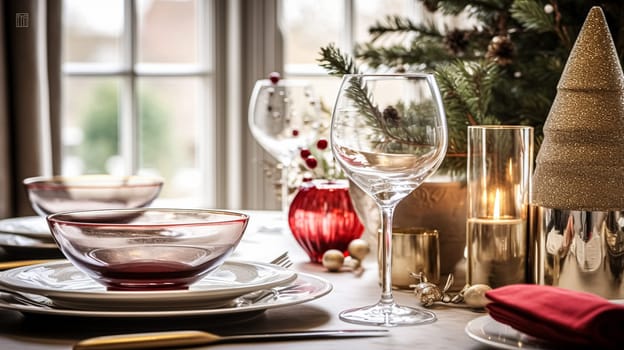 Christmas holiday family breakfast, table setting decor and festive tablescape, English country and home styling inspiration