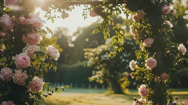 Wedding decoration with peonies, floral decor and event celebration, peony flowers and wedding ceremony in the garden, English country style