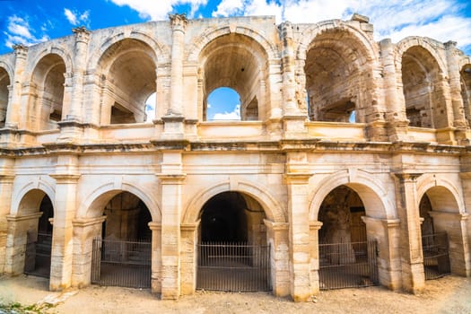 Arles Amphitheatre historic architecture view, South of France