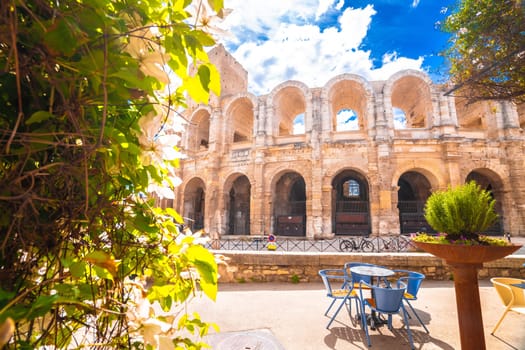 Arles Amphitheatre historic architecture view, South of France