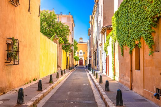 Colorful alley in Aix en Provance view, scenic south of France