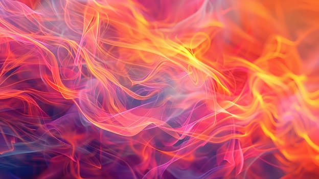 A closeup art piece featuring a fiery painting with vibrant tints and shades of orange reflected on the liquid surface of the water, creating a mesmerizing natural landscape AIG50