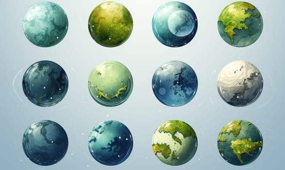 Assorted Multicolored Balls of Various Shapes. Selective focus.