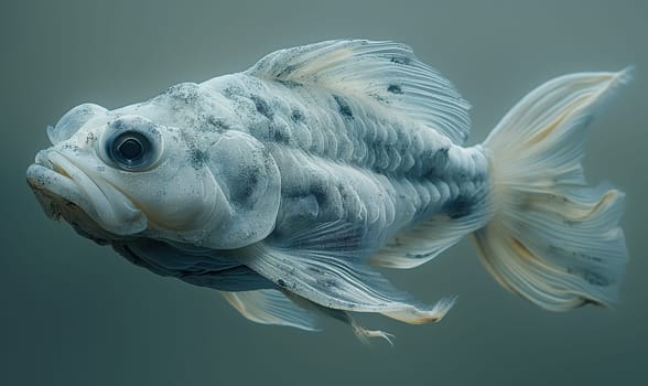 Detail view of a fish swimming in the water. Selective focus.