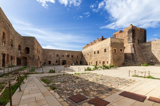 Inner courtyard of Milazzo Castle Sicily Italy