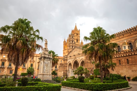 Cityscape image of the famous Palermo Cathedral in Palermo, Italy