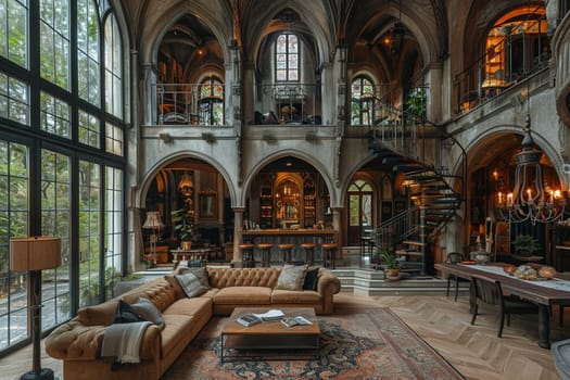 Gothic cathedral converted into a luxurious residence