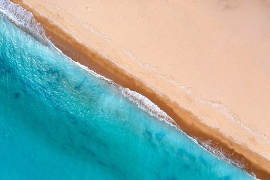 Aerial photo of a beautiful sea landscape with turquoise water, for your advertising text message or promotional content. website background.