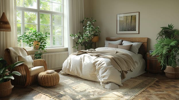 Scandinavian-inspired bedroom with clean lines and a neutral color palette