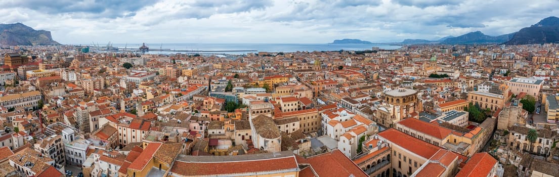 Amazing panorama cityscape image of Palermo, Sicily, Italy.
