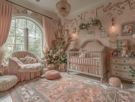 Whimsical fairy tale-themed nursery with magical accents and soft colors