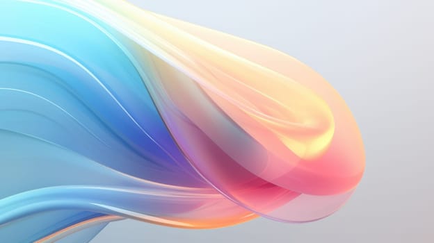 The abstract picture of the silky flexible wavy colourful and crystal clear water blue satin or fabric that waving around without breaking because of flexibility on the blank white background. AIGX01.