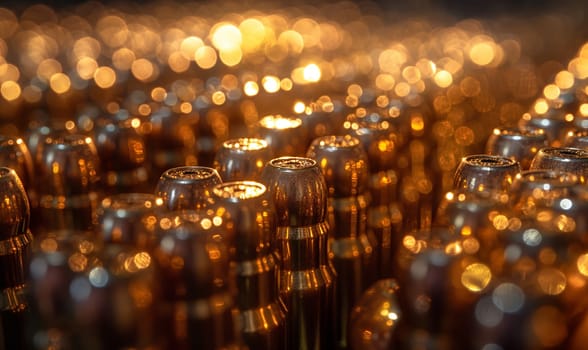 Close Up of Many Bullet Shells. Selective focus.