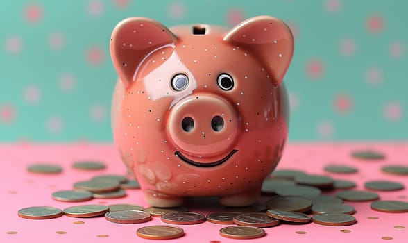 Piggy bank for money on an abstract background. Selective focus.