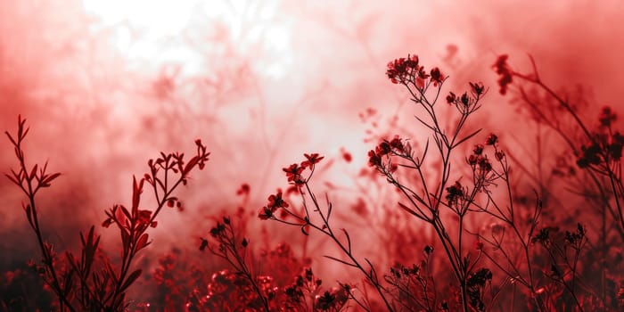 The close up abstract picture of the red colour flower and plant that has been growing and blooming from the beautifully view in the nature that cannot be found in the any normal situation. AIGX01.