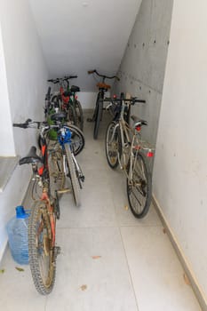 stair bicycle garage storage place office or an apartment block residential building or multi-family house