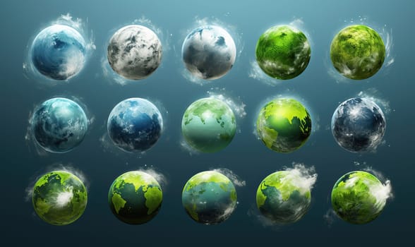 Assorted Multicolored Balls of Various Shapes. Selective focus.