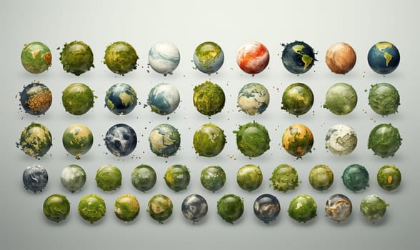 Assorted Multicolored Balls of Various Shapes. Selective focus.