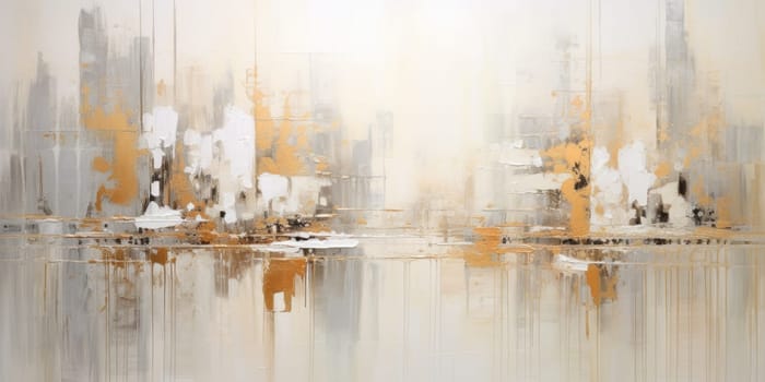 The abstract picture of the gold, grey and white colour that has been painted or splashed on the white blank background wallpaper to form random shape that cannot be describe yet beautiful. AIGX01.