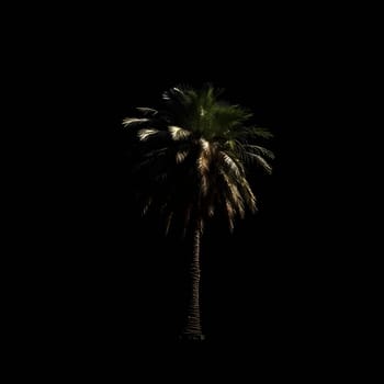 Vector illustration of a palm tree in black silhouette against a clean white background, capturing graceful forms.